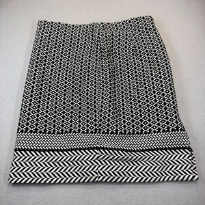 J.Crew Black White Geometric Jacquard Pencil Skirt G1707 Size 12